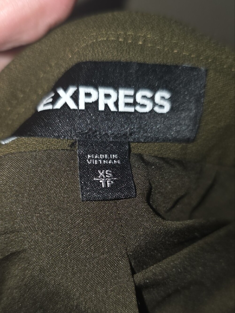 Express Olive Green Open-Front Women's Blazer - Picture 6 of 6